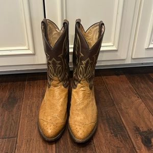 Tony Lama Exotic Men’s Natural Four Piece Ostrich Boots